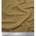 thumbnail image 1 of Soimoi Brown Japan Crepe Satin Fabric Dot & Ribbon Ethnic Print Fabric by Yard 42 Inch Wide, 1 of 3