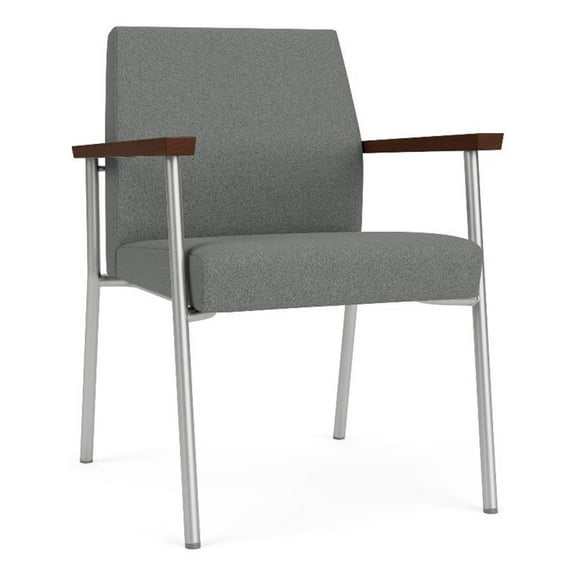 Mystic Reception Waiting Room Healthcare Guest Chair / Silver Steel / Light Gray