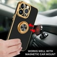 thumbnail image 3 of Case for iPhone 15 Pro Max Case with Ring Holder Kickstand 360 Degree Rotation Magnetic Car Finger Soft Slim Cover Shockproof Full Protective Phone Case for iPhone 15 Pro Max 6.7", Black, 3 of 17