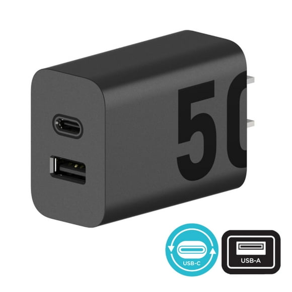 Cargador Motorola 50W salida Duo USB-A y USB-C Rápido PD