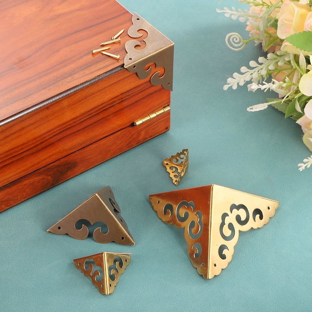 6 Pcs 45mm Decorative Box Corner Cover, Corner Protector, Gold