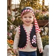 thumbnail image 2 of RUINIXCW Toddler Baby Boy Girl Halloween Pirate Costume Kids Pirate Captain Costume Infant Halloween Cosplay Outfit Vest Hat Set Role Play Clothes, 2 of 7