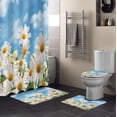 thumbnail image 1 of FMSHPON Floral 4 Piece Bathroom Set Shower Curtain Bath Rug Contour Mat and Toilet Lid Cover, 1 of 8