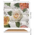 thumbnail image 2 of GZHJMY Printed Square Marble Flower Abstract Texture Ceramic Coasters with Cork-Backed for Coffee Drink Cup Mat Absorbent Stone Coaster Set of 6, 2 of 4