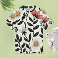thumbnail image 4 of Nostalgic Vintage Floral Women's Short Sleeve Tops Casual Blouses T Shirt, 4 of 6