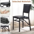 thumbnail image 5 of VECELO Set of 4 Metal Folding Chairs, High Back PU Upholstered Dining Chairs with Metal Frame, Modern Style Folding Chairs for Kitchen, Dining Room, Space Saving Design, Black, 5 of 12