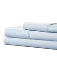 thumbnail image 2 of Lavish Home 66-90-T-BL Hypoallergenic Bed Linens with Deep Pocket Fitted Sheet & Embossed Design Brushed Microfiber Sheets Set, Blue - 3 Piece, 2 of 2