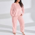 thumbnail image 5 of Cute Pajama Set for Women – Homewear Sleepwear Women's Plus Size Flannel Pajama Set Thickened Warm Coral Loungewear Loose Fit Winter Sleepwear & Outerwear For Home And Outdoor Use, 5 of 6