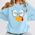thumbnail image 2 of KDFJPTH Sweatshirts for Women Clearance Cute Turkey Thanksgiving Print O Neck Fit Pullover Workout Shirts Loose Blfit Pullover Workout Shirts Loose Athletic Hoodie Top, 2 of 5