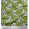 thumbnail image 1 of Soimoi Velvet Fabric Leaves & Floral Block Printed Fabric 1 Yard 58 Inch Wide, 1 of 3