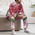 thumbnail image 7 of Logiee Watermelon Splash Realism Art Print Mens Long Sleeve Pajama Set,Notched Collar Pajamas for Men, Men's Sleepwear,Mens Sleepwear with Pockets & Button Down-X-Large, 7 of 7