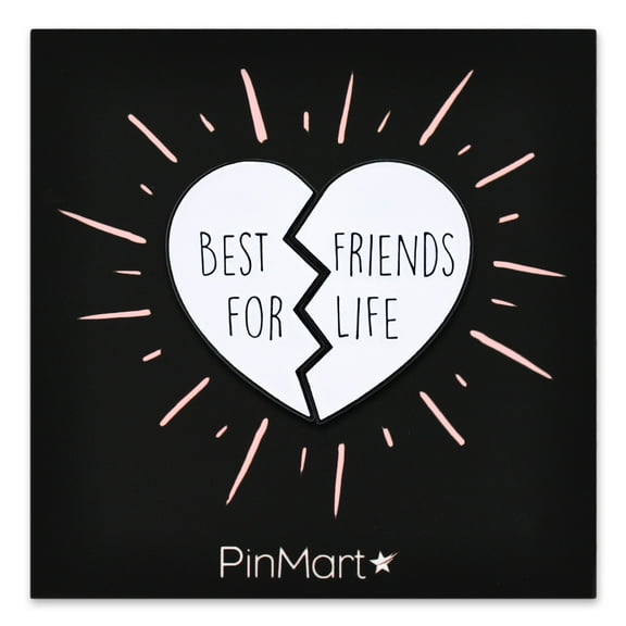 PinMart's Best Friends For Life Heart Trendy Enamel Lapel Pin