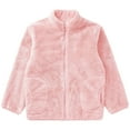 thumbnail image 3 of YONGHS Kids Girls Polar Fleece Jacket Long Sleeve Zipper Outerwear Winter Warm Coat Pink 5-6, 3 of 6