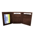 thumbnail image 2 of Flash eSales Men's Classic Genuine Leather Trifold Wallet Brown, 2 of 2