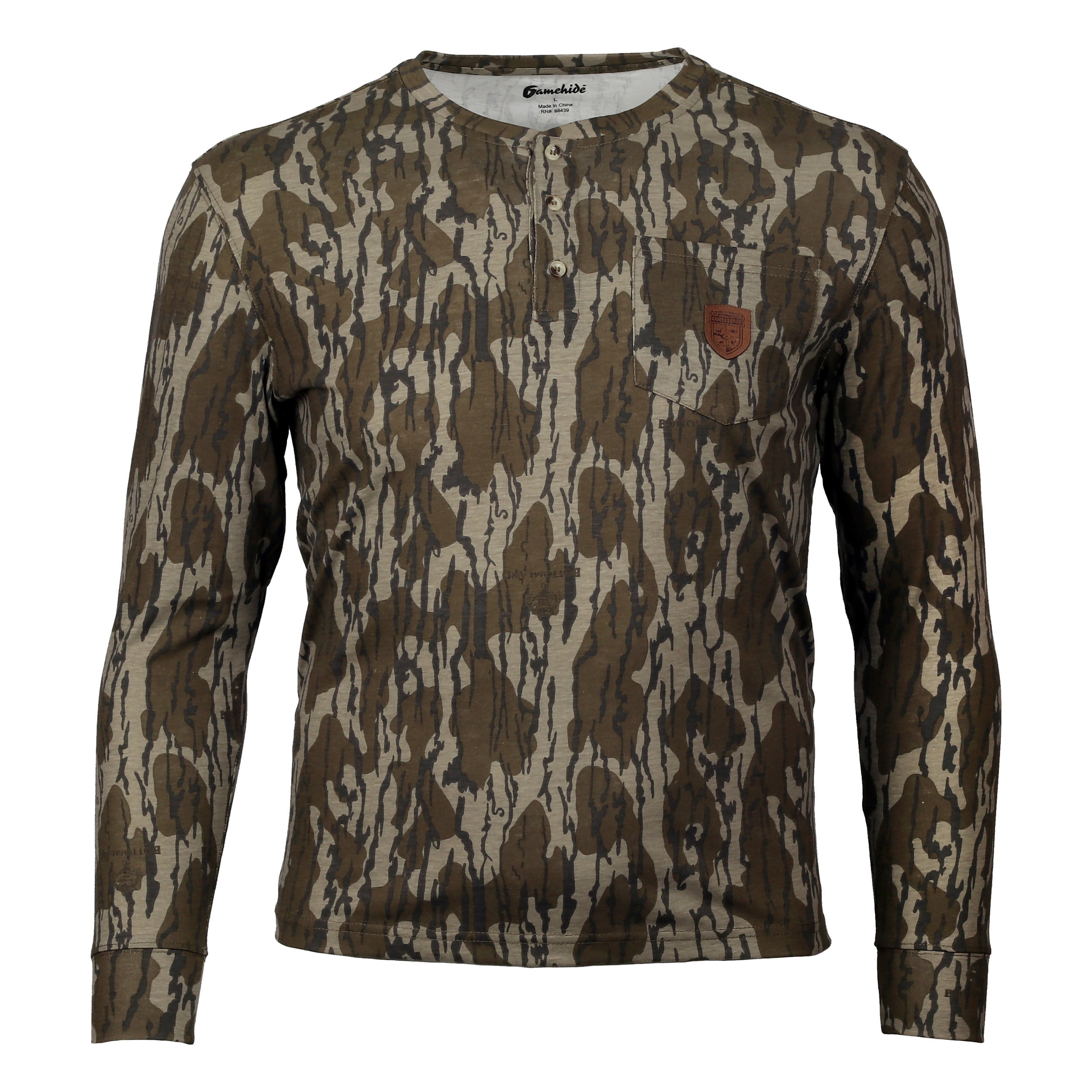 Mossy Oak Gamekeeper Shirt Do All Long Sleeve Henley Bottomland - Large ...