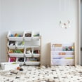 thumbnail image 5 of Humble Crew Journey Kids Toy Storage Organizer with 12 Storage Bins, Natural Wood/White, 5 of 6