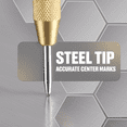 thumbnail image 3 of GOODSZON Automatic Center Punch Tool (No Hammer Needed), Spring-Loaded Marking Punch for Drilling, Chrome Vanadium Steel Tip, Knurled Grip, Ball Handle, 5.2 in (132 mm), 1 Count, 3 of 4