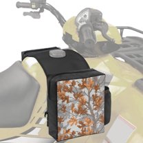 Uorisanigo ATV Tank Bag Motorcycle Saddlebags Gray Dead Branch Print Dual Pocket Tool Storage Organizer for Snowmobiles and Off Road Use Polyester Fabric Bag with Water Pocket