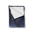thumbnail image 2 of Space Soft Flannel Fleece Throw Blanket, Milky Way over Snowy Mountain Peaks High up Galaxy Vision with Dusk Clouds, Cozy Plush for Indoor and Outdoor Use, 50" x 70", Blue White, by Ambesonne, 2 of 5