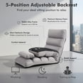 thumbnail image 6 of Demi Bonn Folding Lazy Sofa Couch with Pillow, Adjustable Reclining Floor Sofa for Gaming Reading Relaxing, Sturdy Steel Frame Thick Cushion for Dorm Apartment Living Room, Gray, 6 of 7