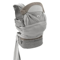 Boppy Baby Carrier—ComfyChic | Pearl Gray with Vegan Leather Accent and Waist Pocket| Hybrid Wrap | 4 Carrying Positions, 0m  8-35lbs | Soft Yoga-Inspired Fabric with Integrated Storage Pouch