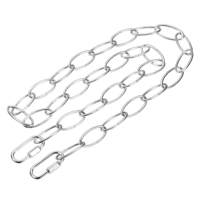 Unique Bargains 3mm Thick 1m Long Chain Connectors Pendant Light Fixture Chains Silver 1 Set
