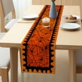 thumbnail image 2 of Linen Black and Orange Halloween Table Runner 72 Inches Long, Black Spider Webs Home Kitchen Table Decor, Funny Halloween Decorations for Home, 2 of 5