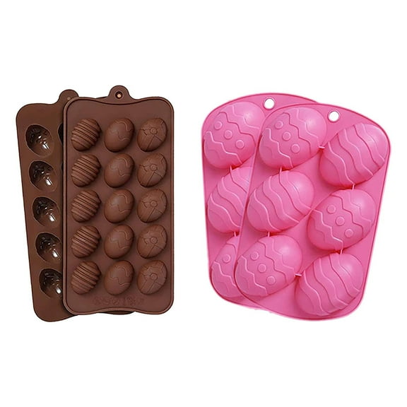 GERsome Easter Egg Shaped Silicone Cake Mold 6/15-Cavity Chocolate Cook Trays for DIY Candy Chocolate Jelly Fondant Making