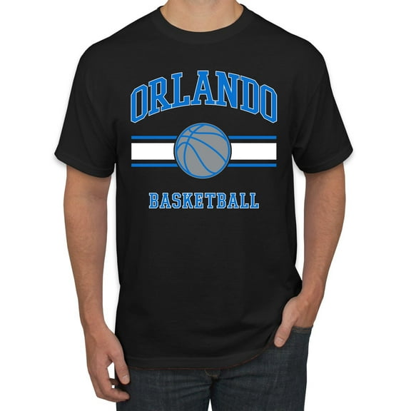 Wild Bobby City of Orlando Basketball Fantasy Fan Sports Men's T-Shirt, Black, Small