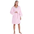 thumbnail image 2 of EFINNY Women's Flannel Robes Soft Warm Plush Nightgowns Spa Bathrobe Lacework Sleepwear Ladies Knee Length Bath Gown, 2 of 8