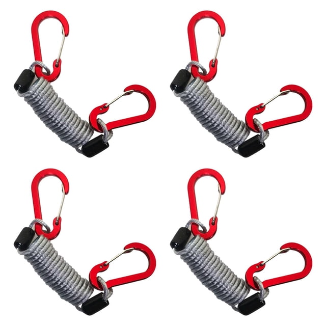 4 piezas de cuerdas de pesca, correa para caña de pescar con mosquetones, alambre de acero resistente, correa para remos de kayak, cordón retráctil en