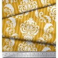 thumbnail image 3 of Soimoi Gold Cotton Duck Fabric Stripe & Vector Design Damask Print Fabric by the Yard 58 Inch Wide, 3 of 3