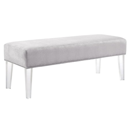 Stella Silver Croc Velvet Acrylic Bench Walmart Com