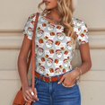 thumbnail image 6 of Rateoe Christmas Santa Claus Printed Women Rash Guard Short Sleeve,Tummy control Swimsuit Surfing Swimsuit Bathing Suit Short-sleeved Onesie UPF 50+ -Large, 6 of 7