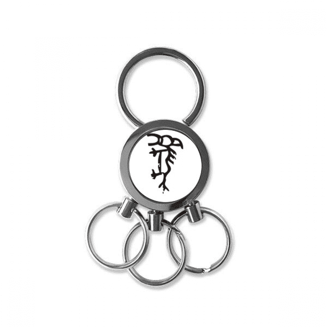 Porte-clés en Acier Inoxydable Cheval Zodiaque Chinois inscriptions Porte-Clés