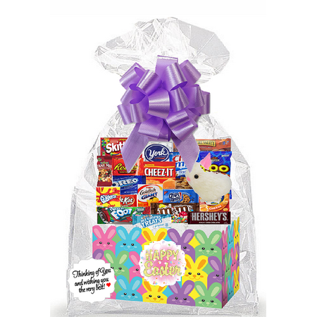Happy Easter Thinking Of You Cookies, Candy & More Care Package Snack Gift Box Bundle Set - Arrives in 3-4Business Days