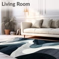 thumbnail image 2 of ODIKA 6'x9' Machine Washable Non-Slip Area Rug, Contemporary Wave with Flowing and Accent High Traffic Rug, Gray, 59882, 2 of 7
