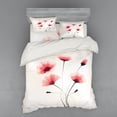 thumbnail image 2 of Ambesonne Nature Bedding Set 3 Pcs, Romantic Buds Flowers, Twin XL, Pink Green and White, 2 of 3