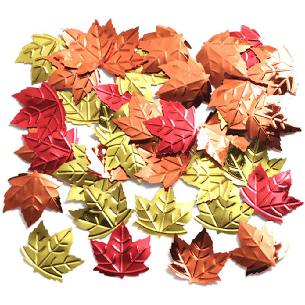 3 Bags of 300Pcs Halloween Maple Leaf Confetti Thanksgiving Fall Leaves Confetti 