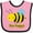 Pink and Black, variant on Inktastic Bee Happy Boys or Girls Baby Bib