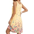 thumbnail image 3 of UVN Womens Nightgown Sleeveless Sleepwear Crewneck Wide Strap Pleated Nightshirt Casual Print Sleepdress, 3 of 8