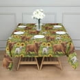 thumbnail image 3 of Green Highland Cow Sunflower Field Pattern Square Tablecloth,Waterproof Square Table Cover,Wipeable Spillproof Washable Table Cover for Home Kitchen Party Decor 42"X42"(107x107cm), 3 of 6