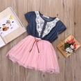 thumbnail image 4 of Robe de Fête en Denim pour Bébés Filles, Dentelle Florale Tulle Tutu, Robe d'Été Décontractée, 4 of 5