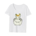 thumbnail image 4 of Camiseta de mujer Camisetas básicas Tops de manga corta Dibujos animados Cómodo Elegante Impreso Streetwear Tops de cuello redondo para caminar XL Yinane Manga corta para mujer, 4 of 8