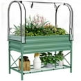 thumbnail image 2 of Outsunny Raised Garden Bed with Cover and Storage Shelf, Rectangular Metal Elevated Planter Box with Legs and Bed Liner, Green, 2 of 9