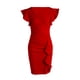 thumbnail image 4 of VISgogo Vestido de manga corta ajustado para mujer, de una pieza con escote en V profundo de color sólido en 10 colores, S / M / L / XL VISgogo moda, 4 of 9