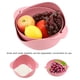 thumbnail image 3 of Cesta de drenaje con rotación de paja de trigo, escurridor de verduras hueco de doble capa, utensilios de cocina, color rosa L, 3 of 8