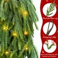 thumbnail image 6 of Christmas Artificial Green Plant Upside-down Tree Home Holiday Party Decoration Wall Hanging, 2pcs 80cm with Lights and Norfolk Pine, 6 of 6
