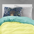 thumbnail image 2 of Carolines Treasures BB5064PILLOWCASE Blue Flowers Longhair Black and Tan Dachshund Fabric Standard Pillowcase Standard, 2 of 2