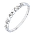 thumbnail image 2 of 9ct White Gold Jewelco London Round 10pts Diamond Kiss Eternity Ring 1.5mm, 2 of 8
